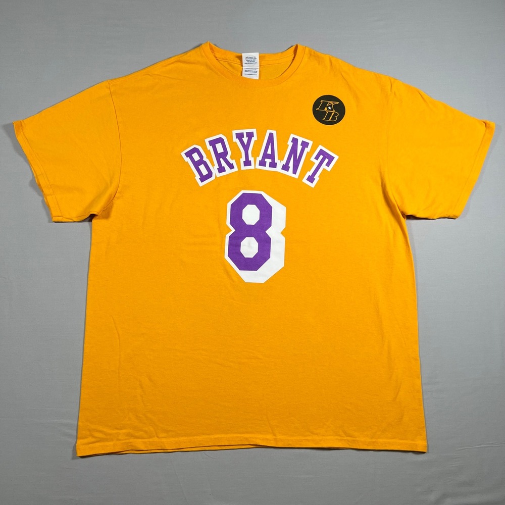 Kobe Bryant 8 24 Los Angeles Lakers Tribute T-Shirt Gold XL Delta